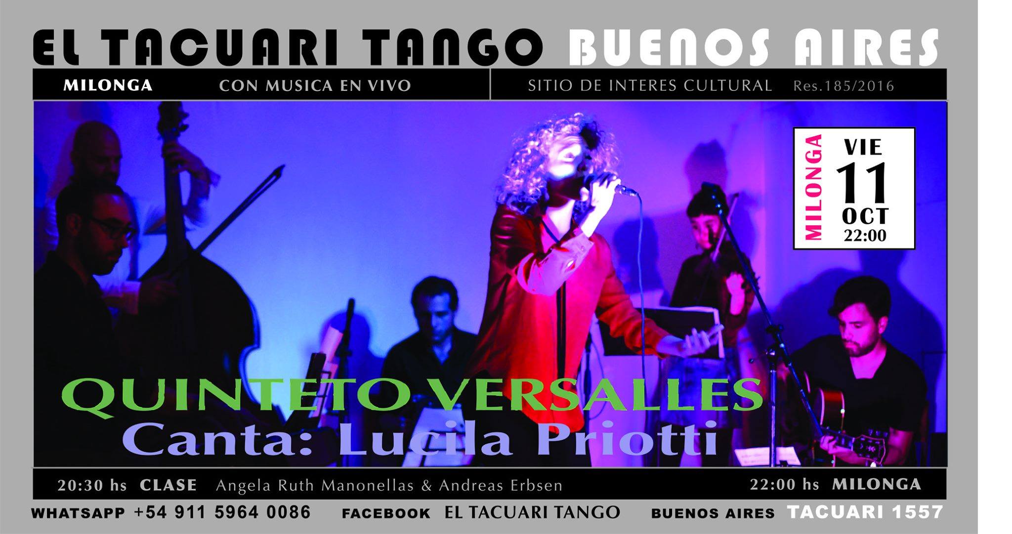 Viernes de milonga + Quinteto Versalles y Lucila Priotti