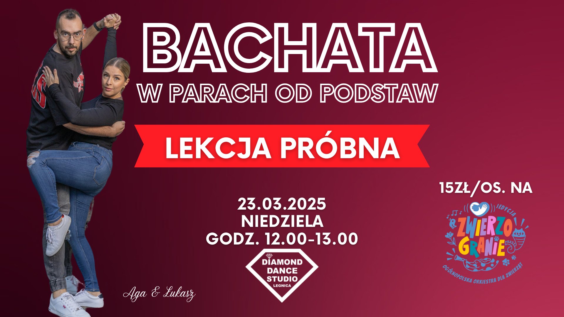 Bachata od podstaw - Lekcja próbna - Tańcem wspieramy Zwierzogranie!