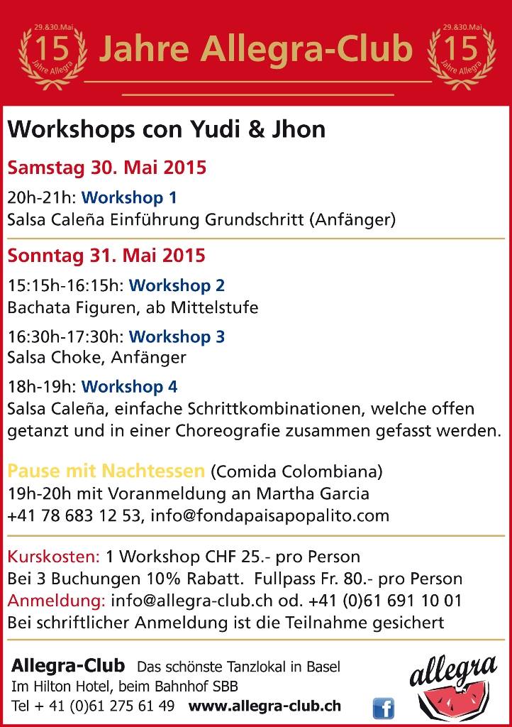 Workshops con Jhon Gener Vàsquez y Yudi Aguilar (Colombia)