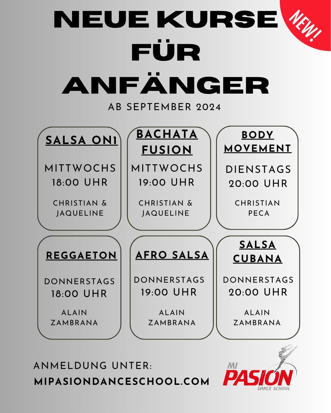 Neue Kurse für Anfänger - Mi Pasion Dance School Hamburg