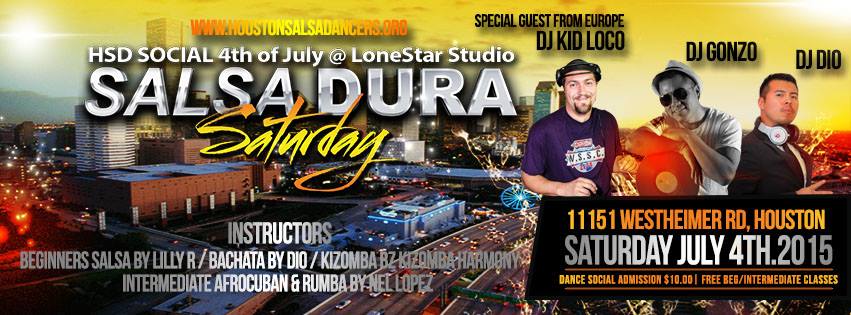 SalsaDura Saturday HSD Social "4th of July" @ LoneStar Studio
