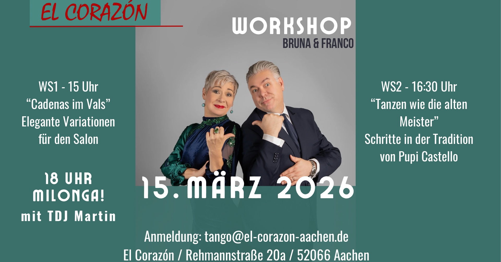 Workshops mit Bruna Lavaroni & Franco Lus (15.03.2026)