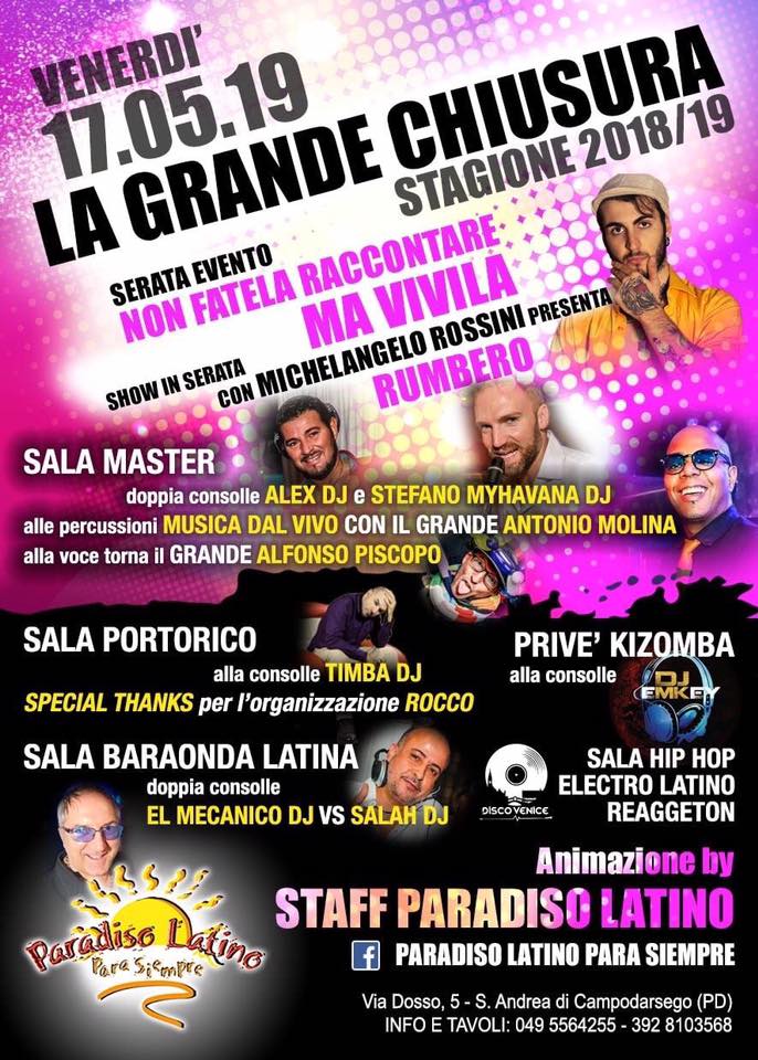 LA GRANDE CHIUSURA VENERDÌ 2018-2019