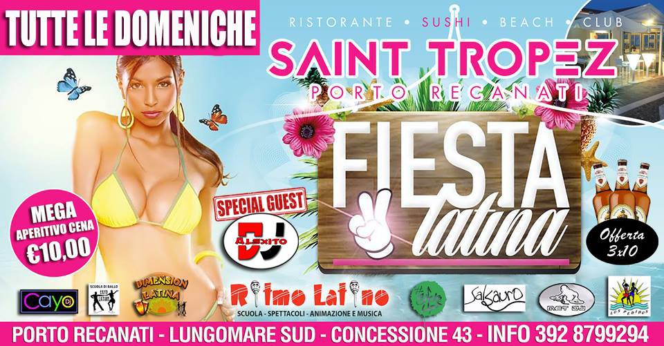 Fiesta Latina Domenica 25 Giugno Chalet Saint Tropez