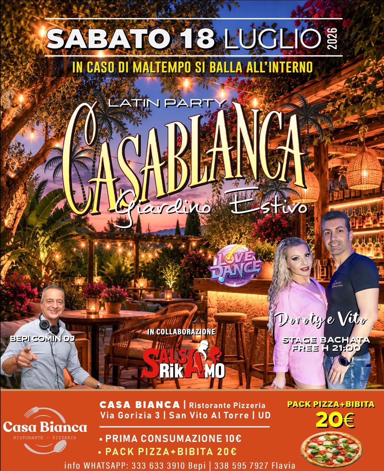 Casa bianca ,giardino estivo