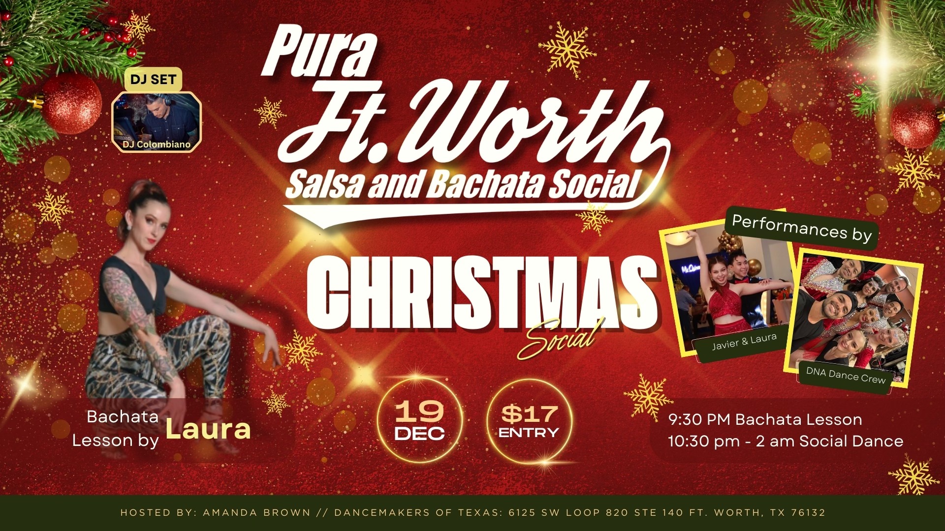 Pura Ft. Worth Salsa & Bachata Christmas Social December 19th 2025
