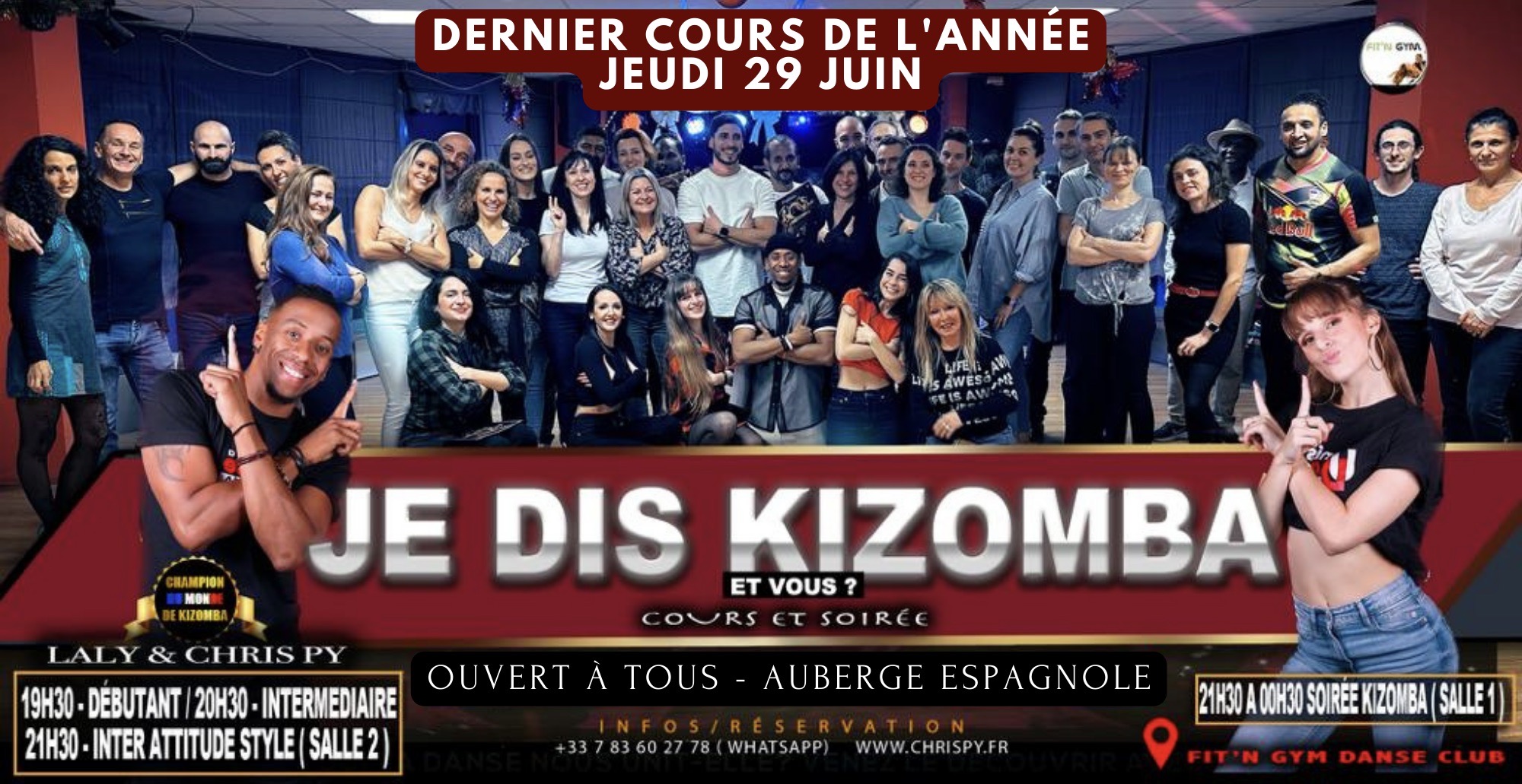 Dernier JE DIS KIZOMBA ! Auberge espagnole et pratique avec Chris Py & Laly