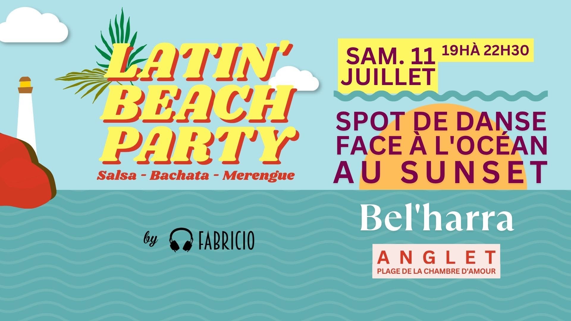 LATIN'BEACH PARTY face à l'océan,en plein air : salsa,bachata,merengue,kiz