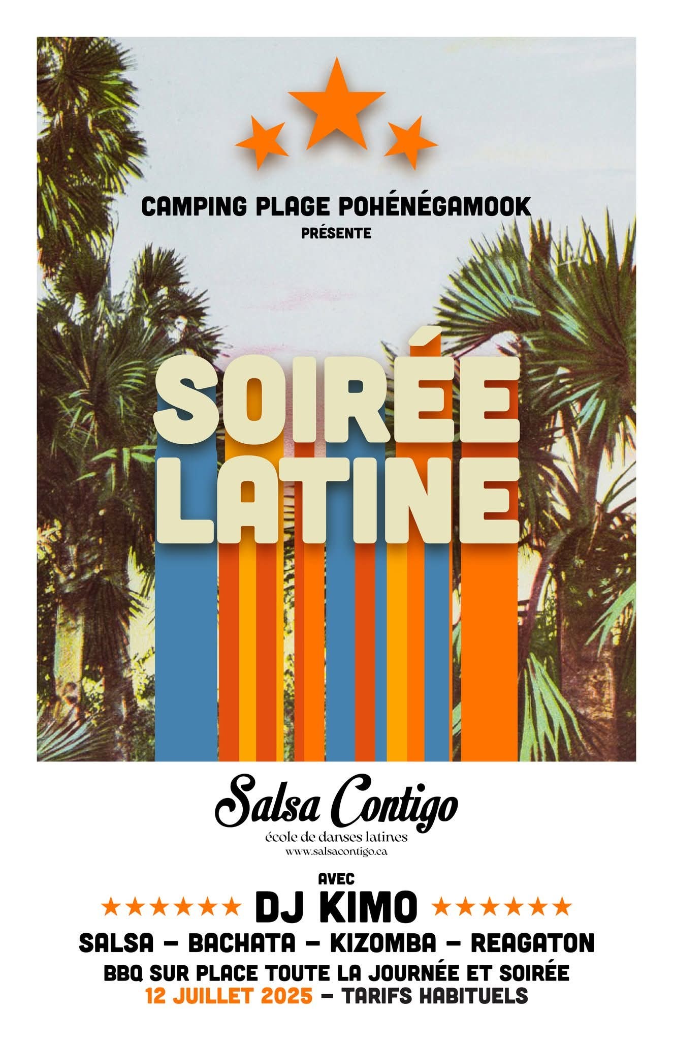 Soirée Latine Camping plage Pohénégamook