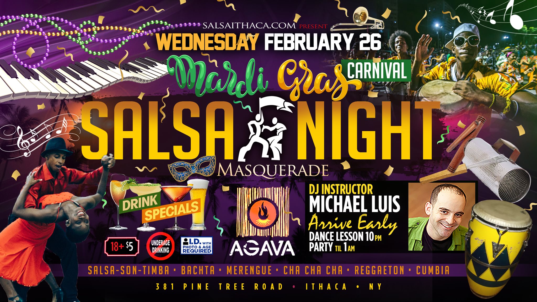 SALSA NIGHT AGAVA Dance Party & Masquerade with DJ Michael Luis