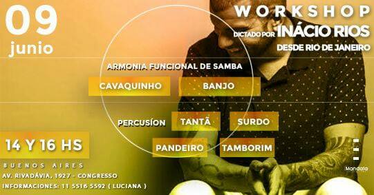 Workshop de Cavaquinho Banjo Percusión de Inácio Ríos @Baires