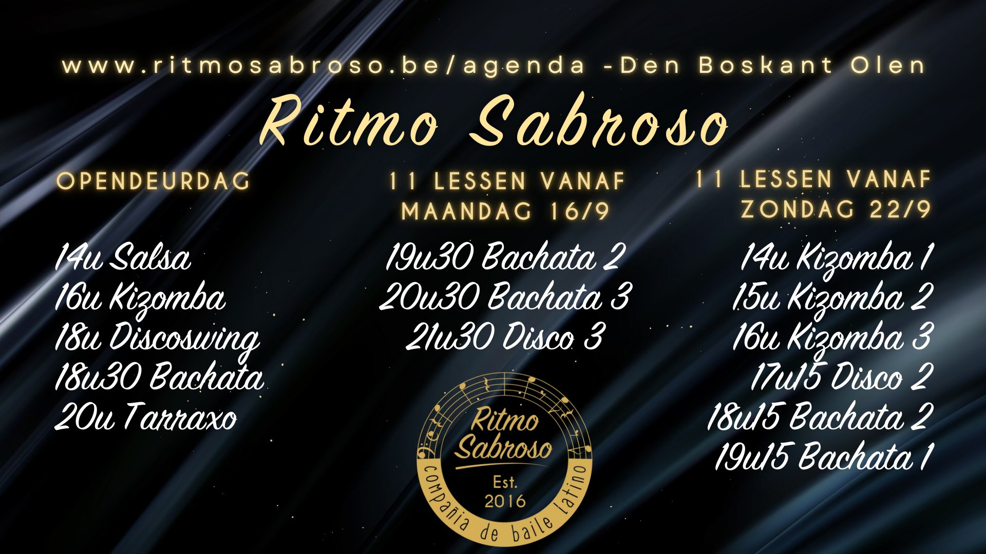 Opendeurdag en danslessen september 2024 bij Ritmo Sabroso