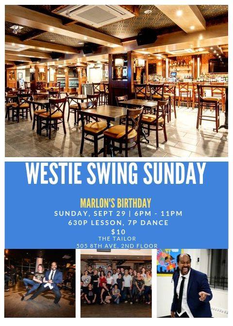Westie Swing SUN-Day! Sep 29th Marlon's Birthday!
