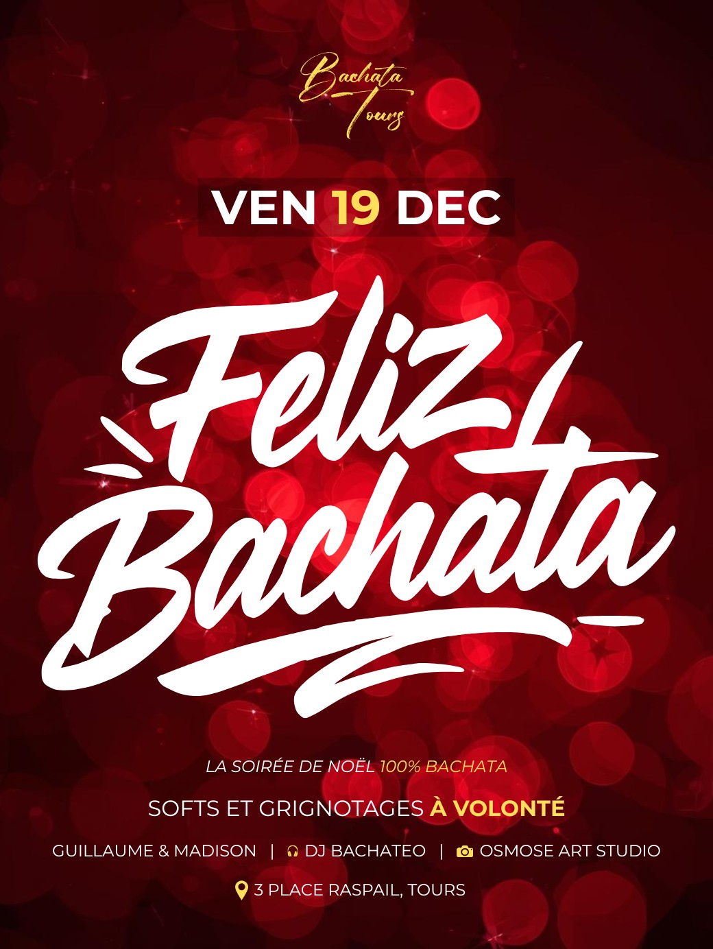 Feliz Bachata ★ La GROSSE soirée de Noël 100% Bachata à Tours !