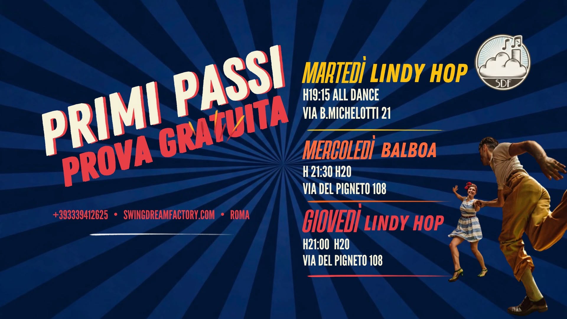 Swing a Roma. Lezione Gratuita. Impara divertendoti con Swing Dream Factory