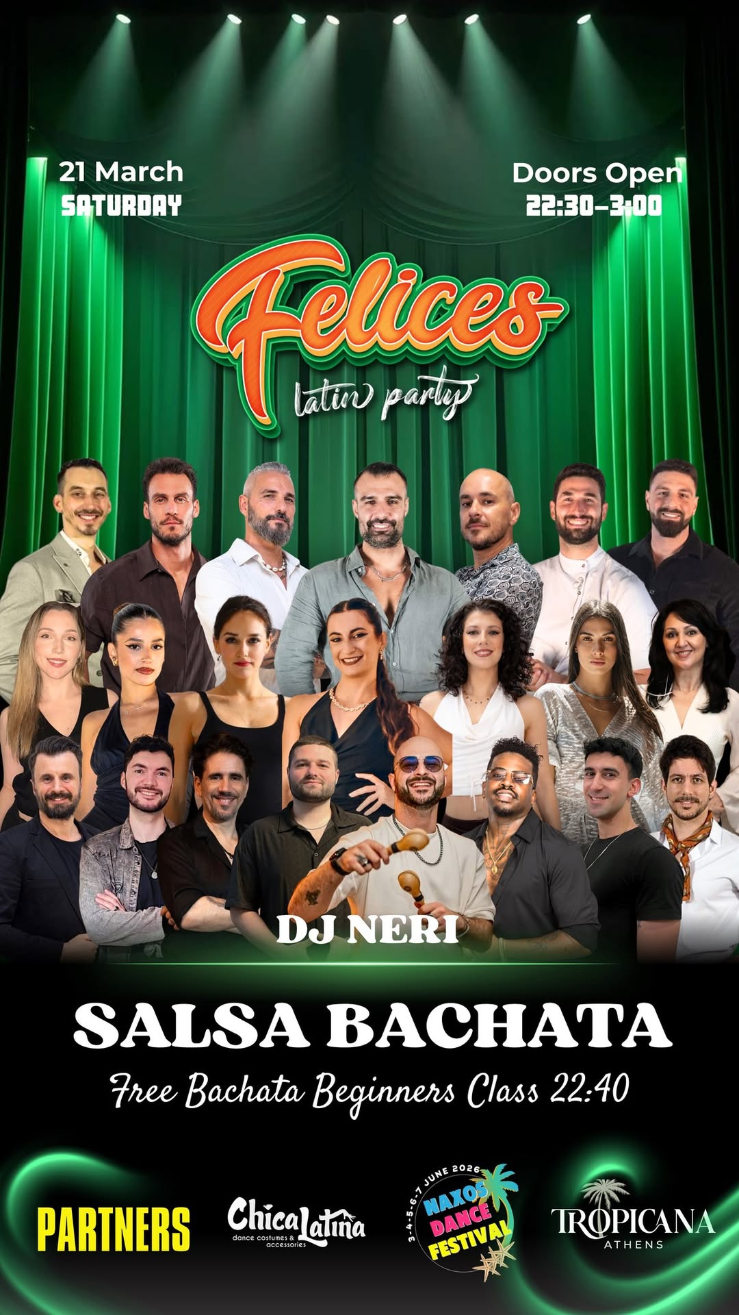 BACHATA SALSA PARTY 21 March FELICES On Saturday At Tropicana Latin Bar Athens