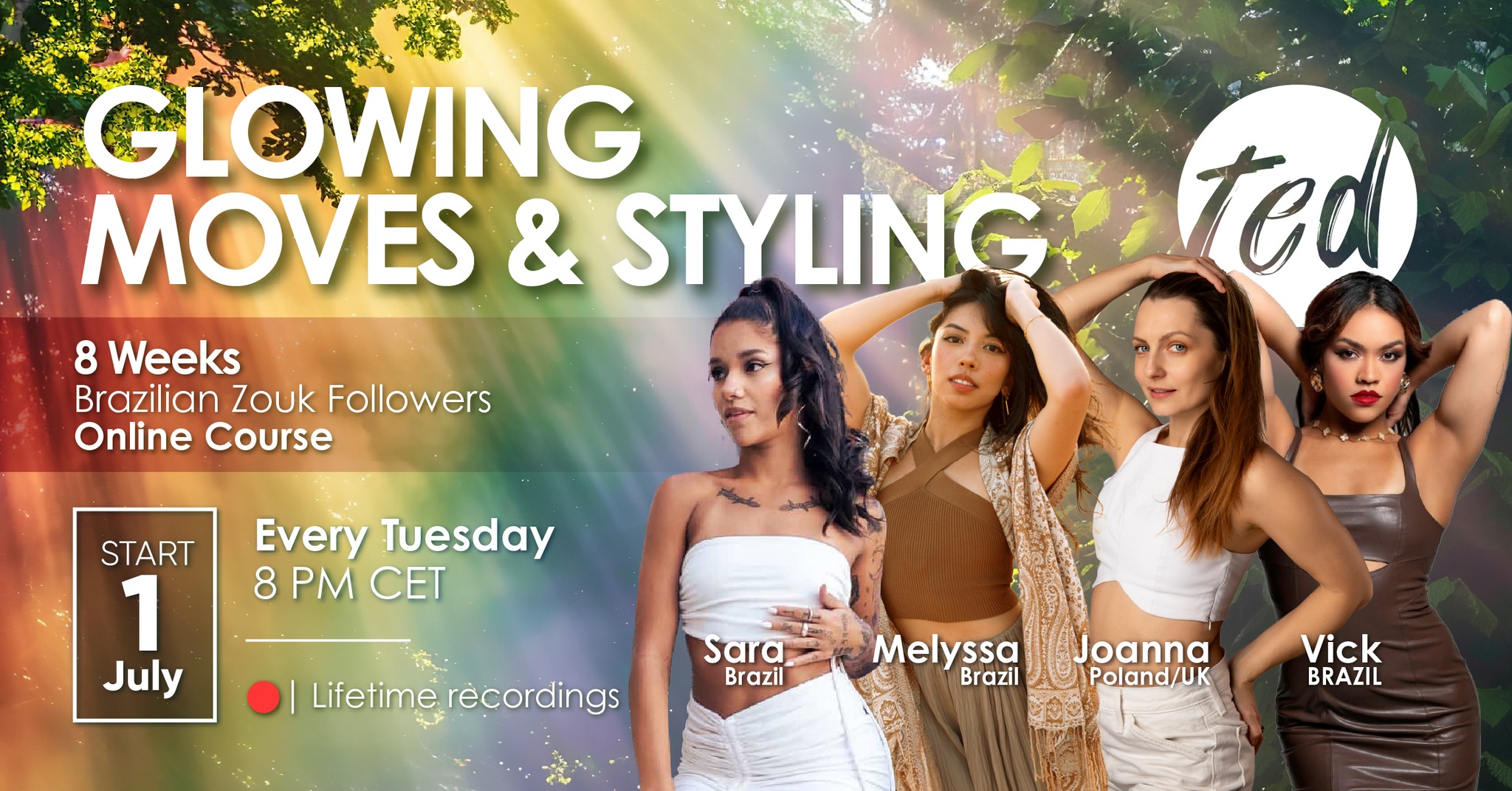 GLOWING MOVES & STYLING - 8 WEEKS BRAZILIAN ZOUK FOLLOWERS ONLINE COURSE