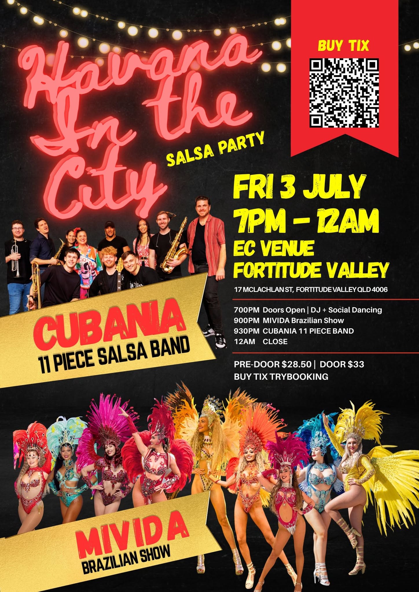 Havana In The City - JULY 3 SALSA NIGHT - with Cubania 11Piece Band - Fortitude Valley