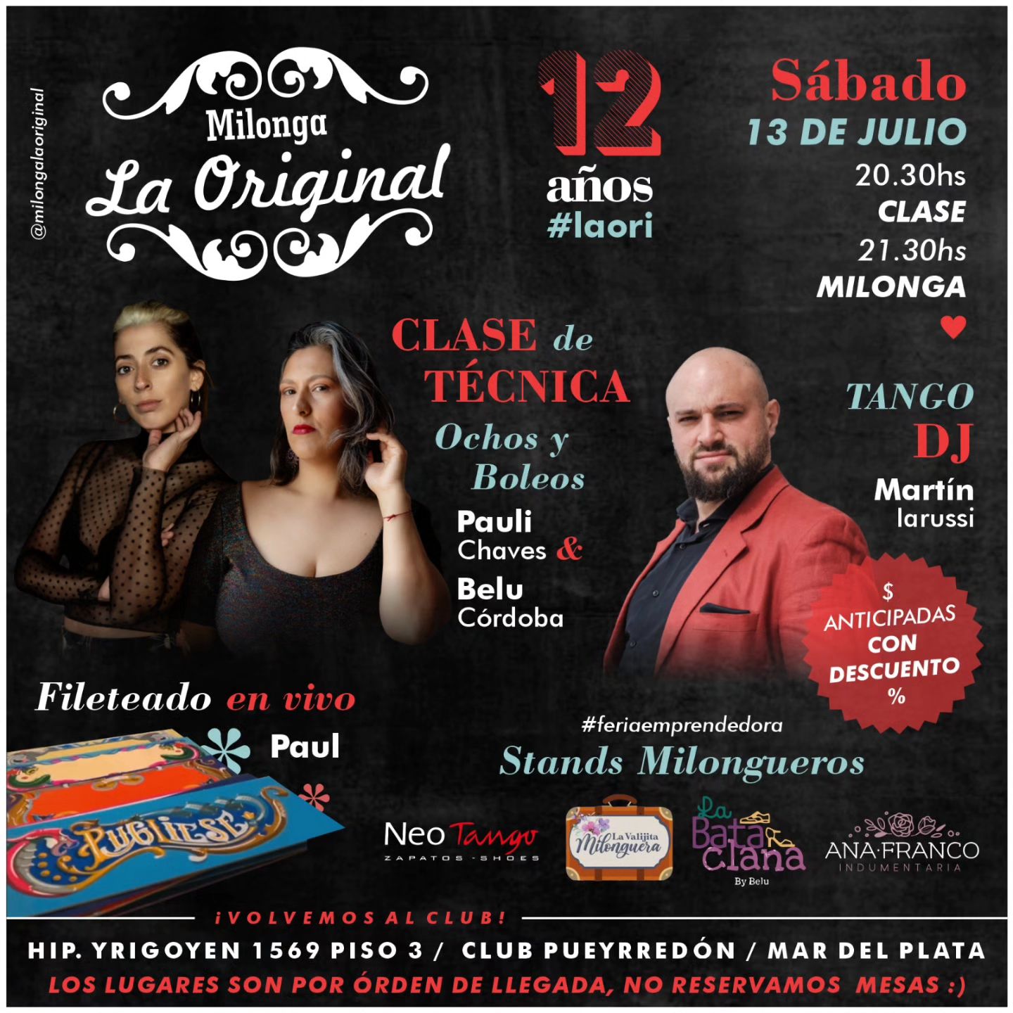 Milonga La Original Julio- Mar del Plata