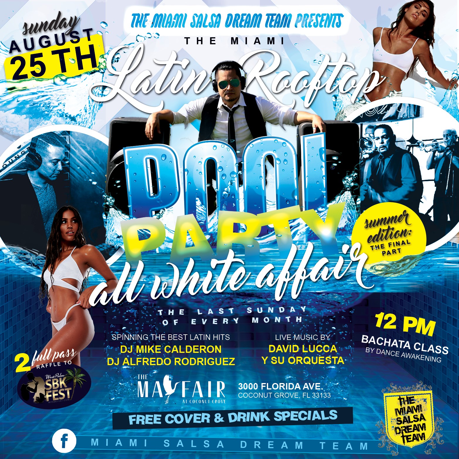 The Miami Latin Rooftop Pool Party: All White Affair