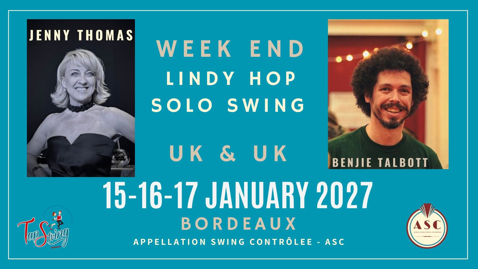 Festival ASC - LINDY HOP & SOLO SWING - JENNY THOMAS & BENJIE TALBOTT (UK) - Swing dance - Bordeaux