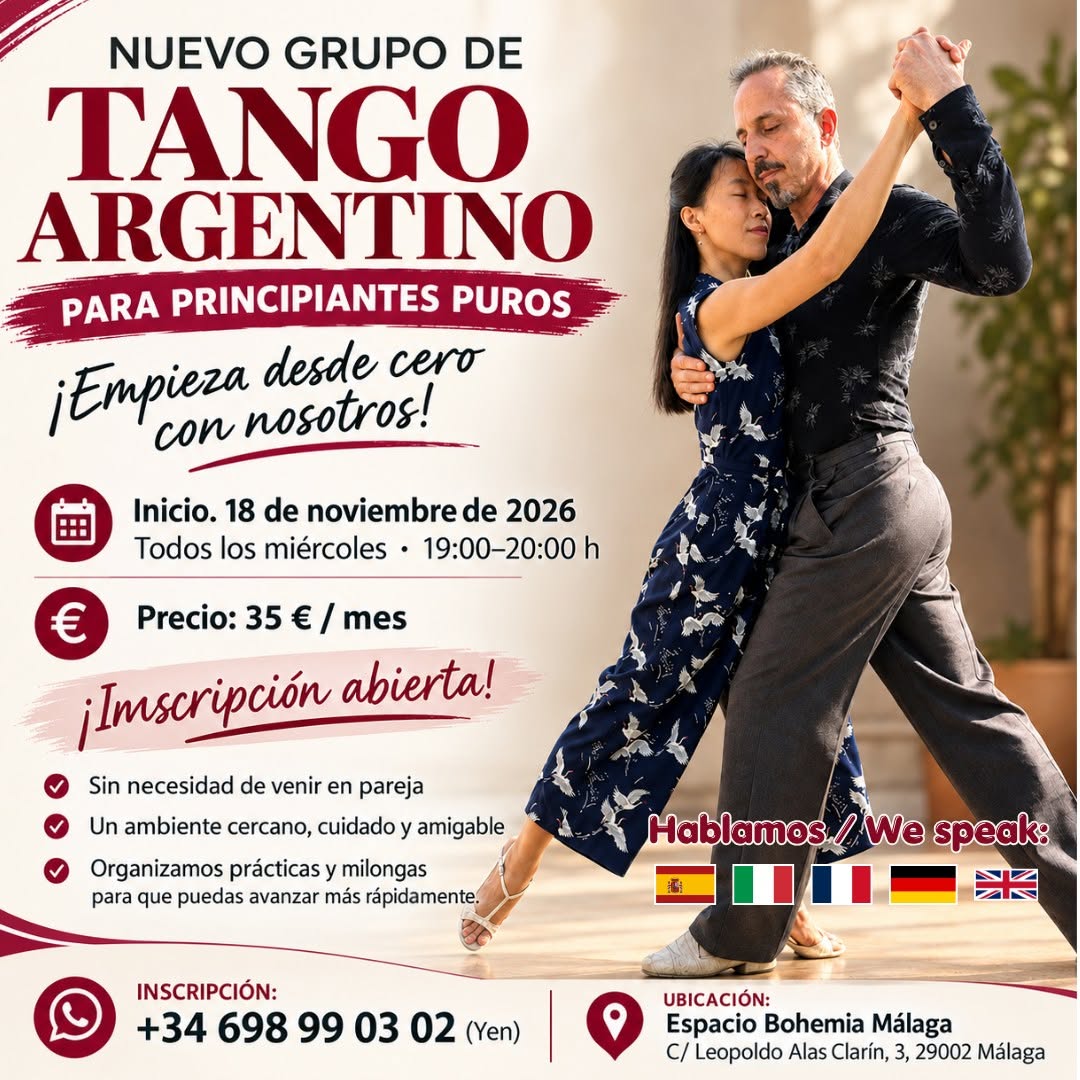 Nueva clase de TANGO ARGENTINO desde Cero - Málaga ciudad