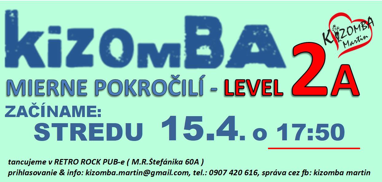 KIZOMBA L2A - 10 týždenný kurz pre mierne pokročilých