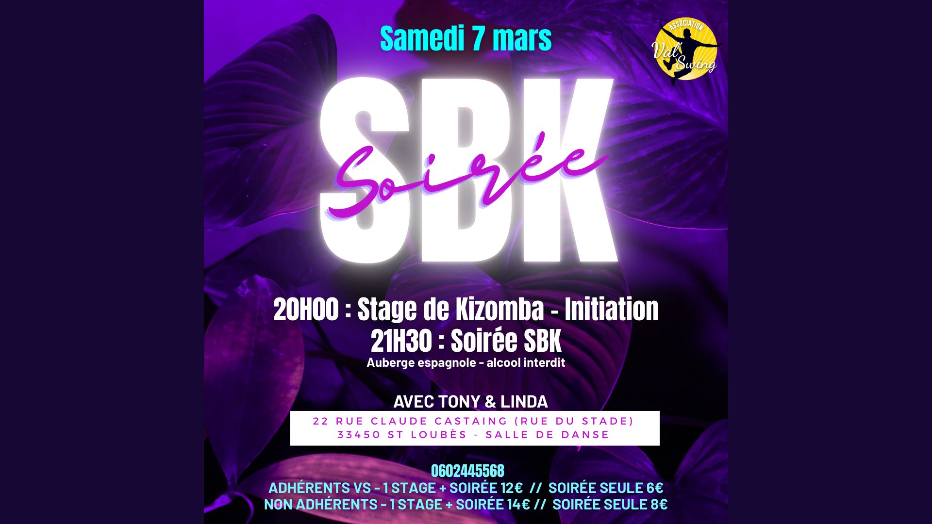 Stage & soirée Salsa Bachata Kizomba