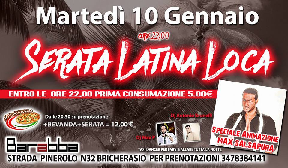 Serata Latina Loca con animazione Max Salsapura