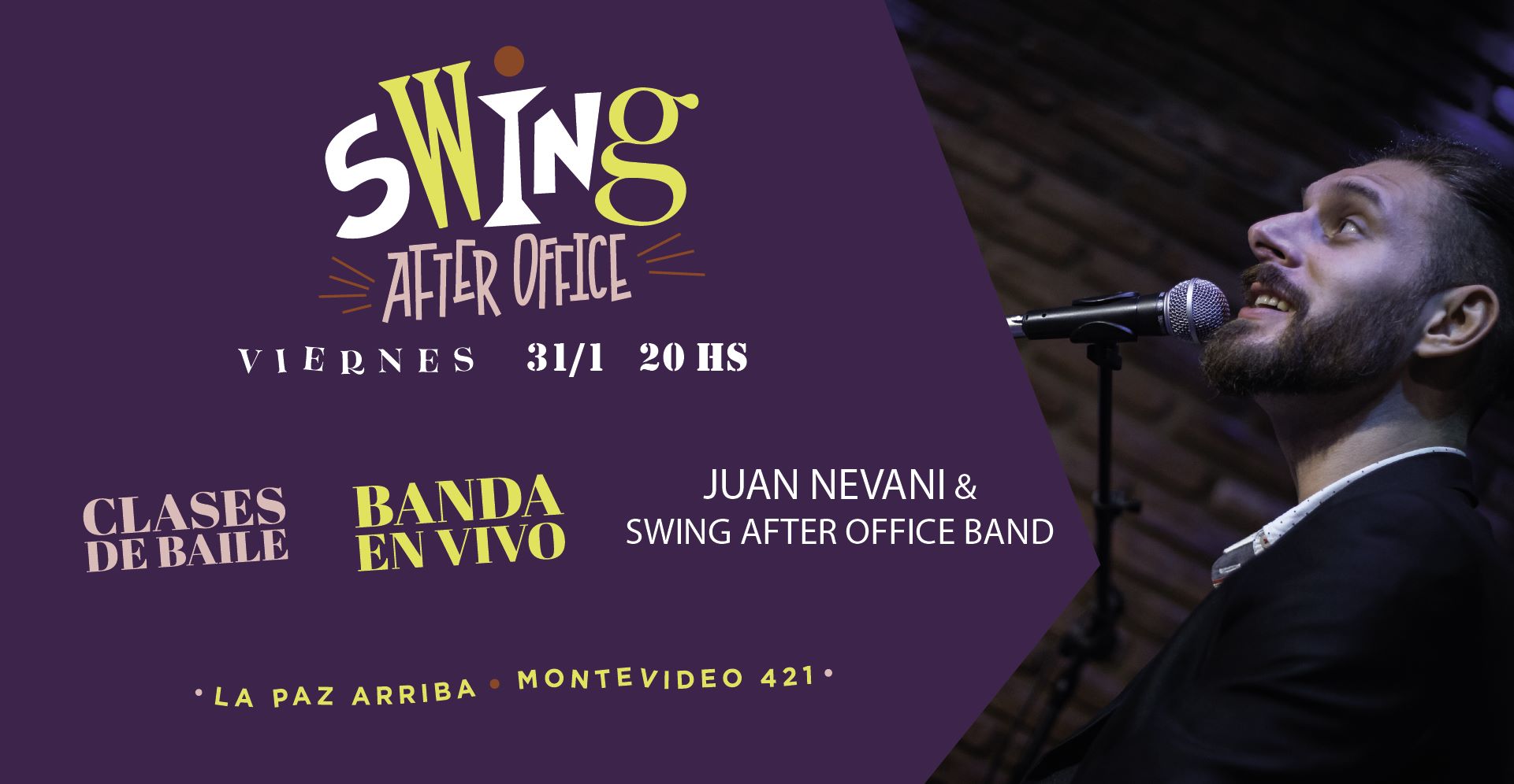 Viernes 31 1:Juan Nevani clases de swing & the After Office Band