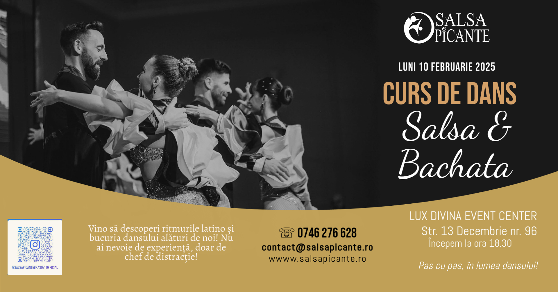 Curs de Salsa & Bachata. Grupa noua de initiere!