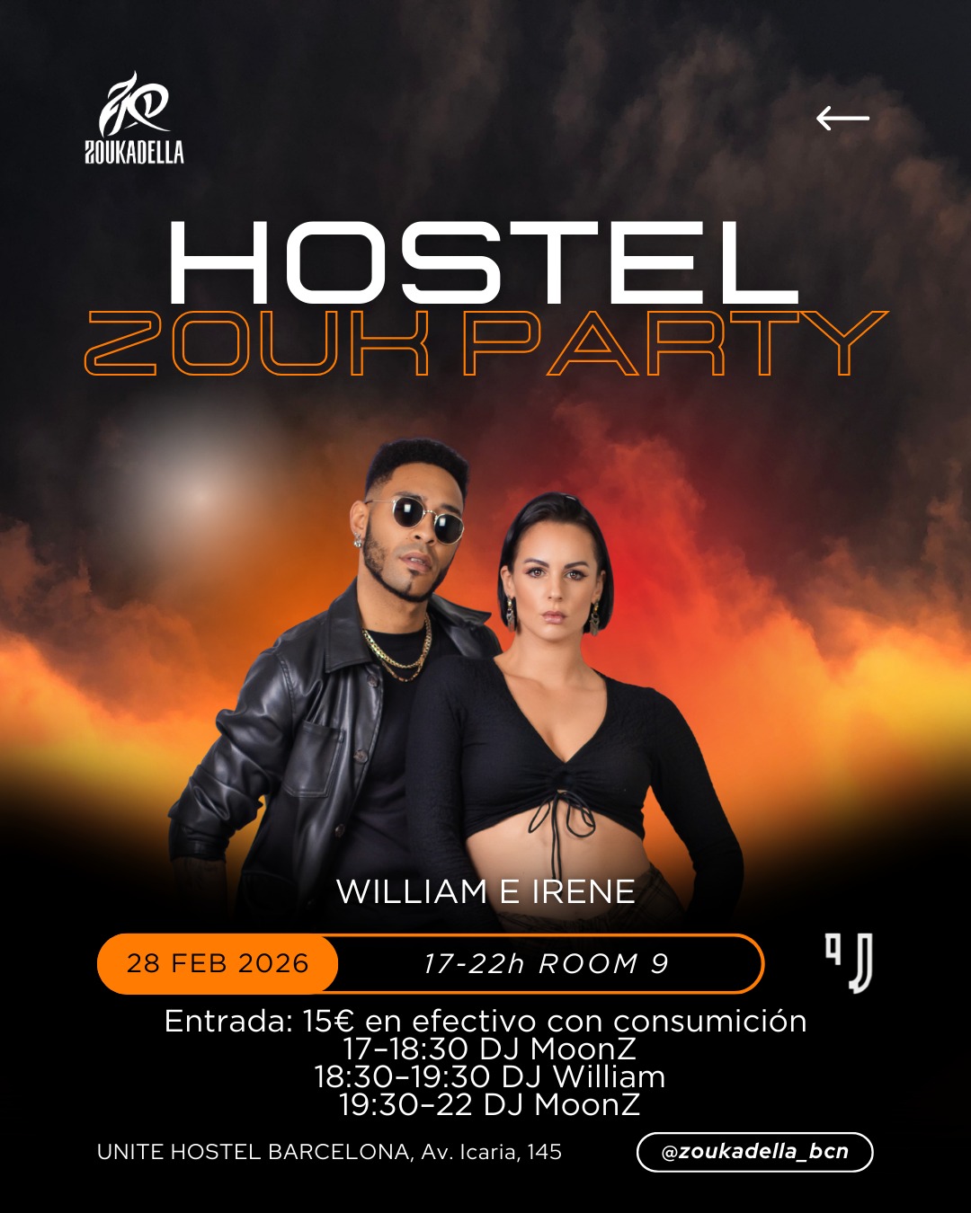 HOSTEL ZOUK PARTY CON WILLIAM & IRENE