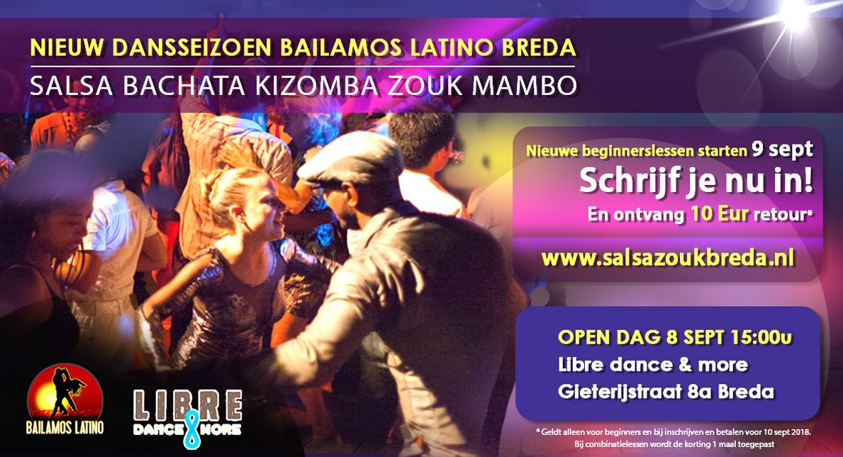 8 Sep Open Dag Bailamos Breda - Salsa Bachata Kizomba Zouk Mambo