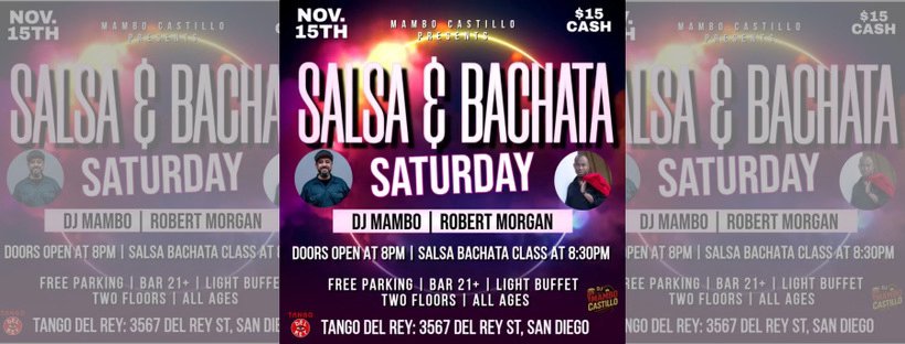 SATURDAY NOVEMBER 15TH SALSA BACHATA NIGHT