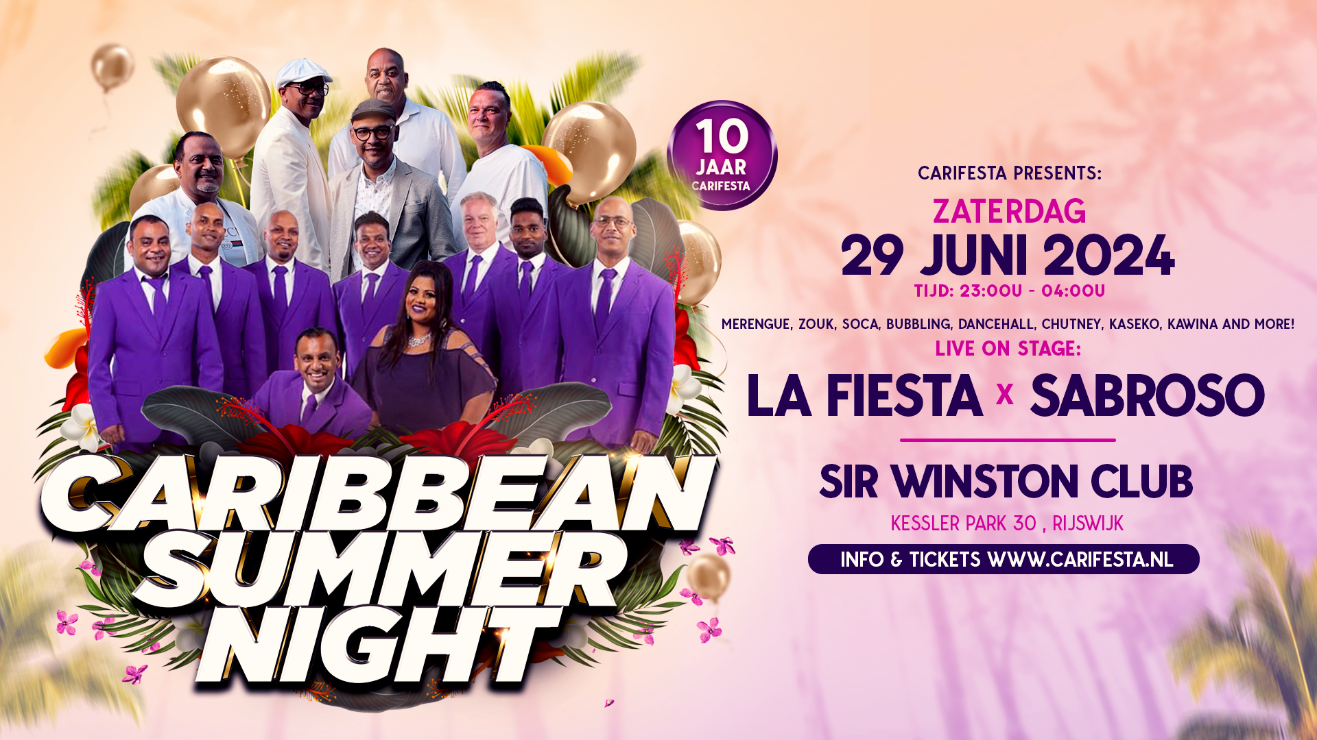 Caribbean Summer Night met La Fiesta en Sabroso
