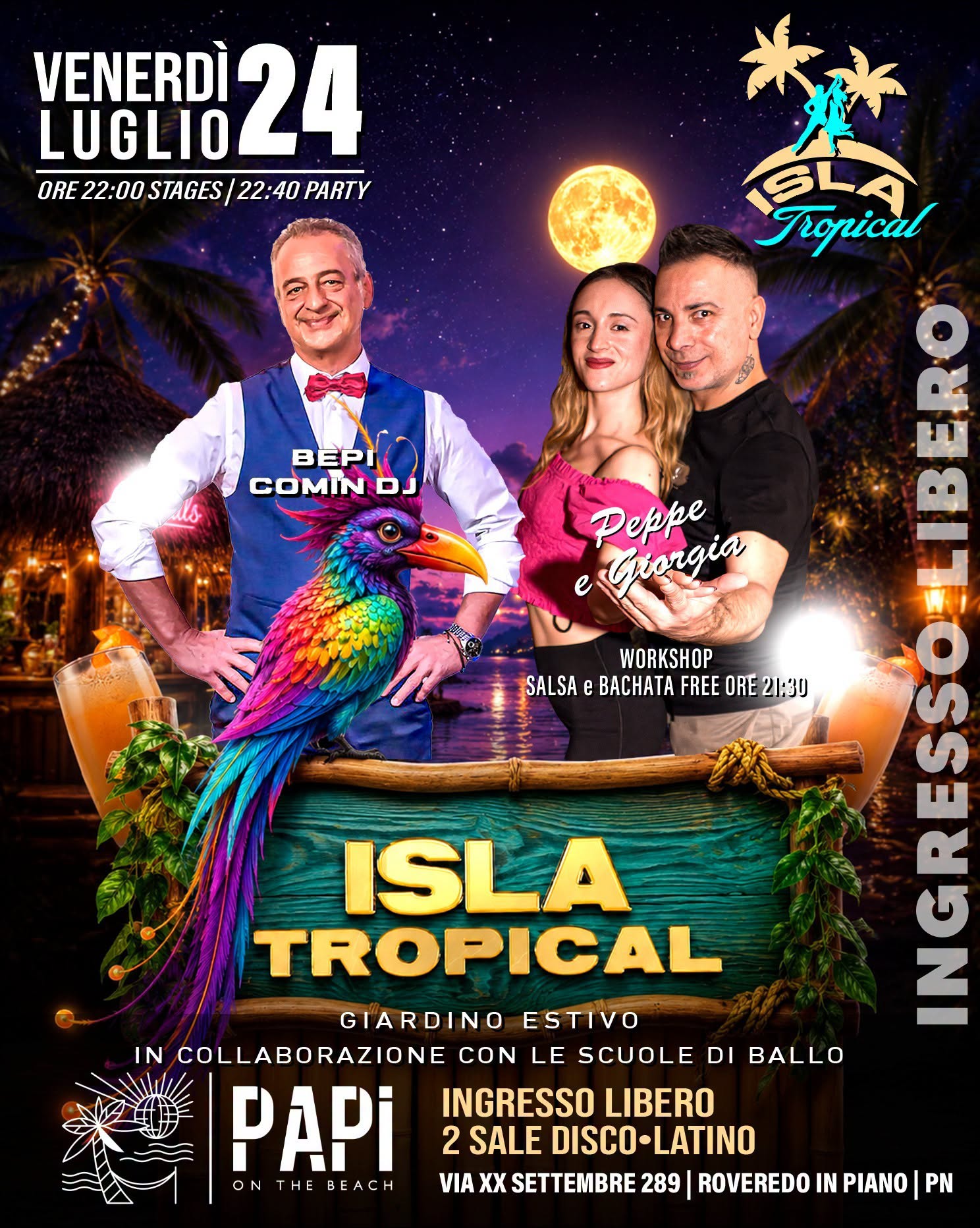 Venerdi latino Giardino Estivo 📍 𝗣𝗮𝗽𝗶 𝗢𝗻 𝗧𝗵𝗲 𝗕𝗲𝗮𝗰𝗵