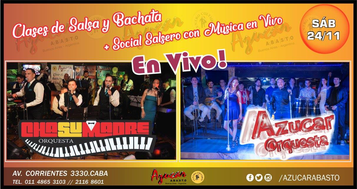 Chasumadre y Azucar Orquesta en vivo Clases y Social Salsero