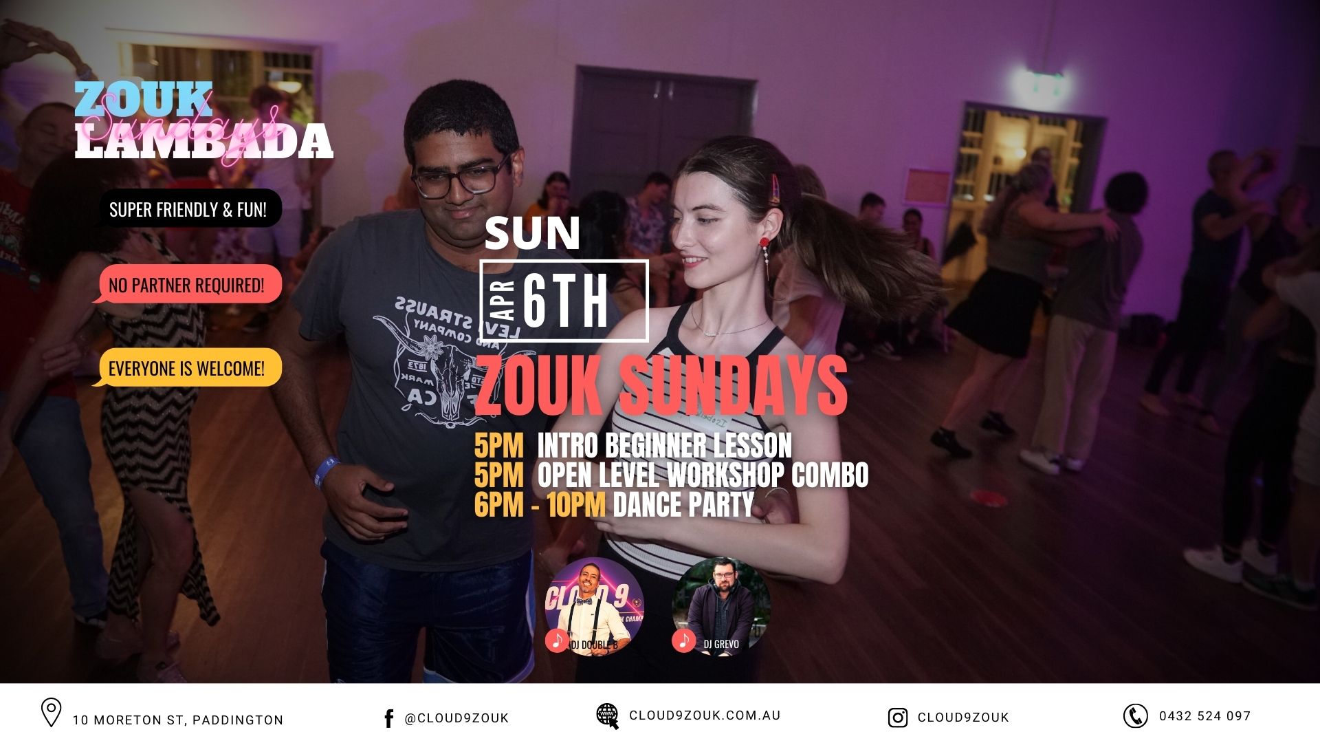 Zouk & Lambada Sundays Latin Dancing 6th Apr 2025ππΊ