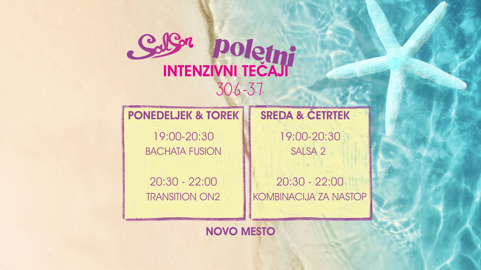 SalSon POLETNI intenzivni tečaji - 30.6-3.7.2025
