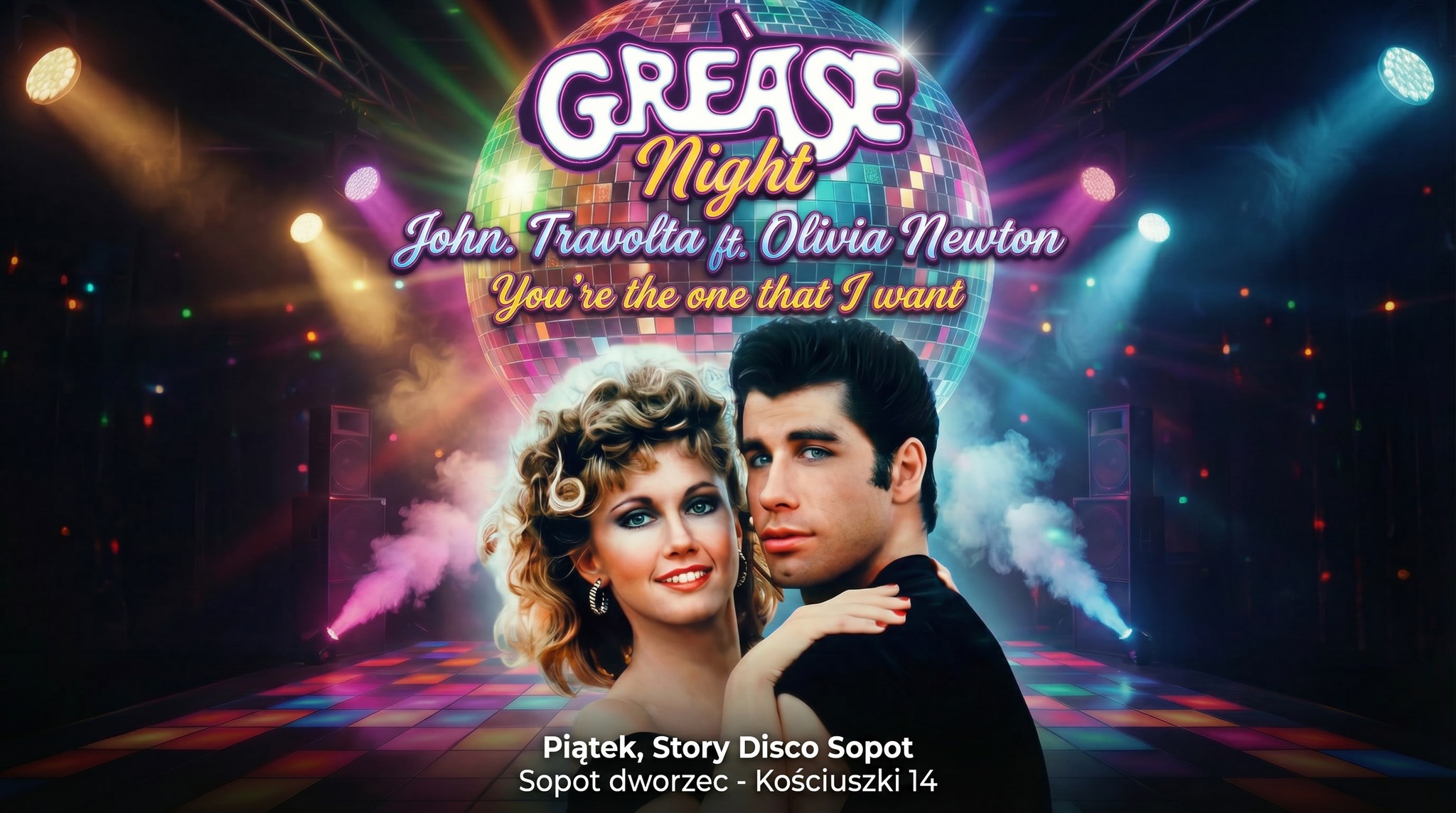 GREASE NIGHT You're the one that I want 24.04 Story Disco Sopot Lista FB free do 23:00