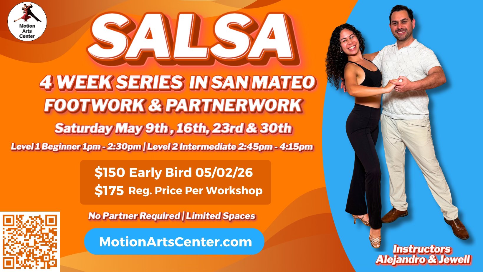 Salsa On1 4-Week Series w Alejandro & Jewell (Beginner & Intermediate)!