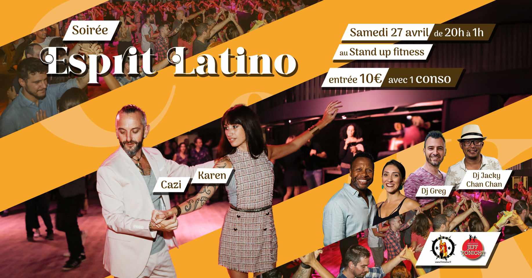 🌙SOIRÉE SALSA🔥ESPRIT LATINO🔥 avec Cazi et Karen SAMEDI 27 AVRIL de 20h à 01h