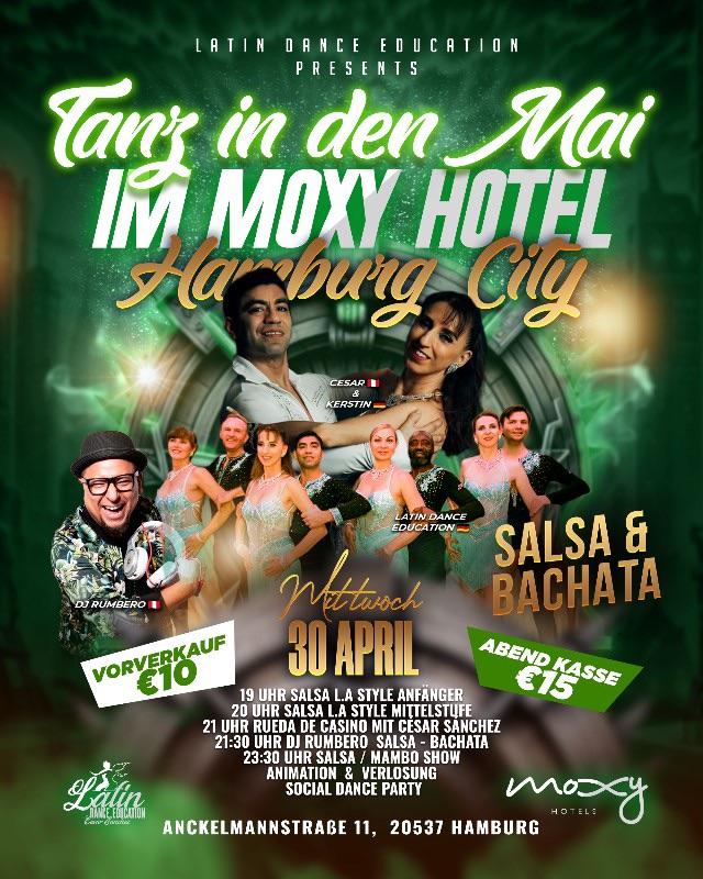 Tanz in den Mai in Moxy Hotel Hamburg City - Salsa & Bachata