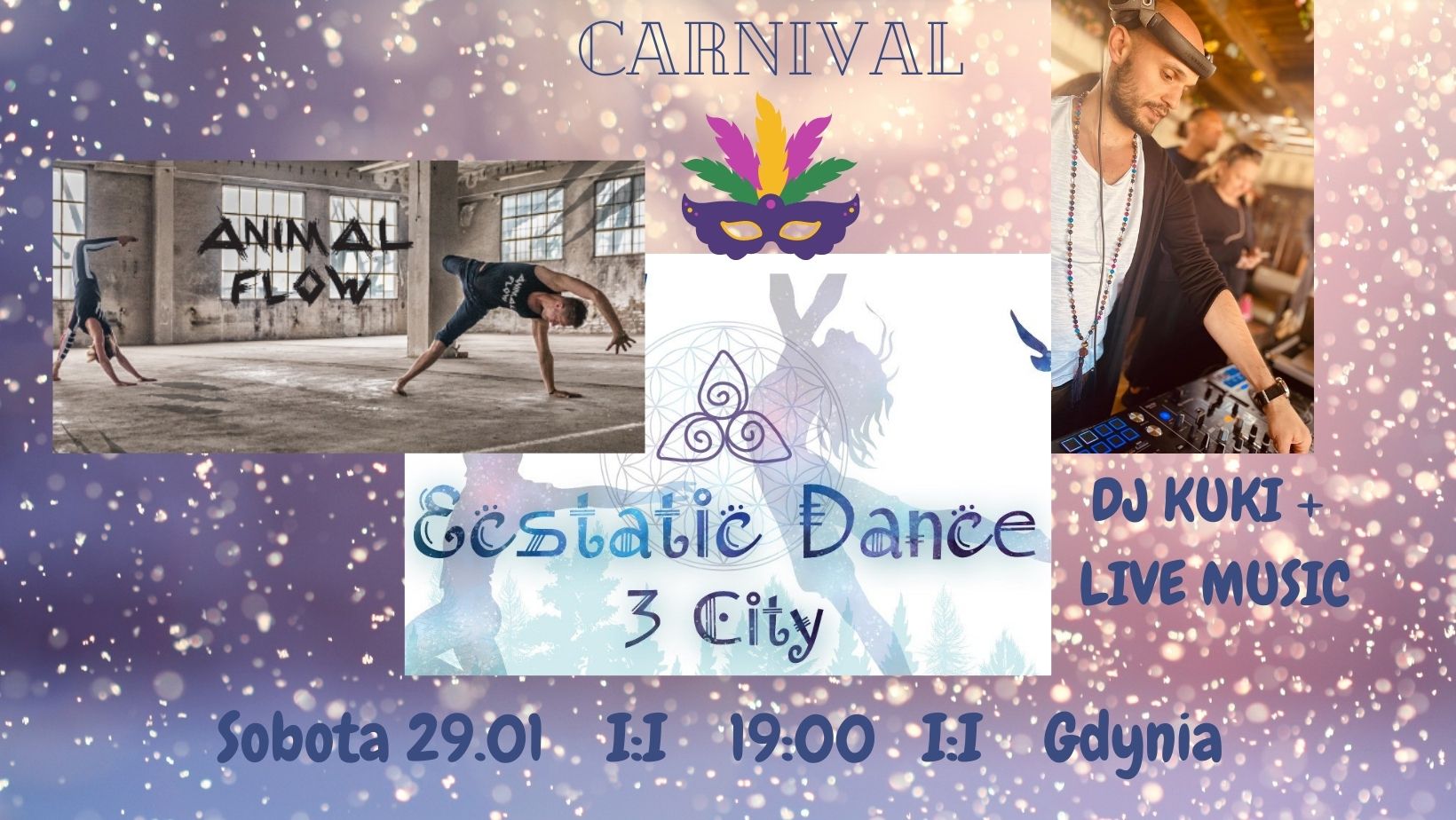 Karnawałowy Ecstatic Dance z DJ KUKI + Animal Flow + live music