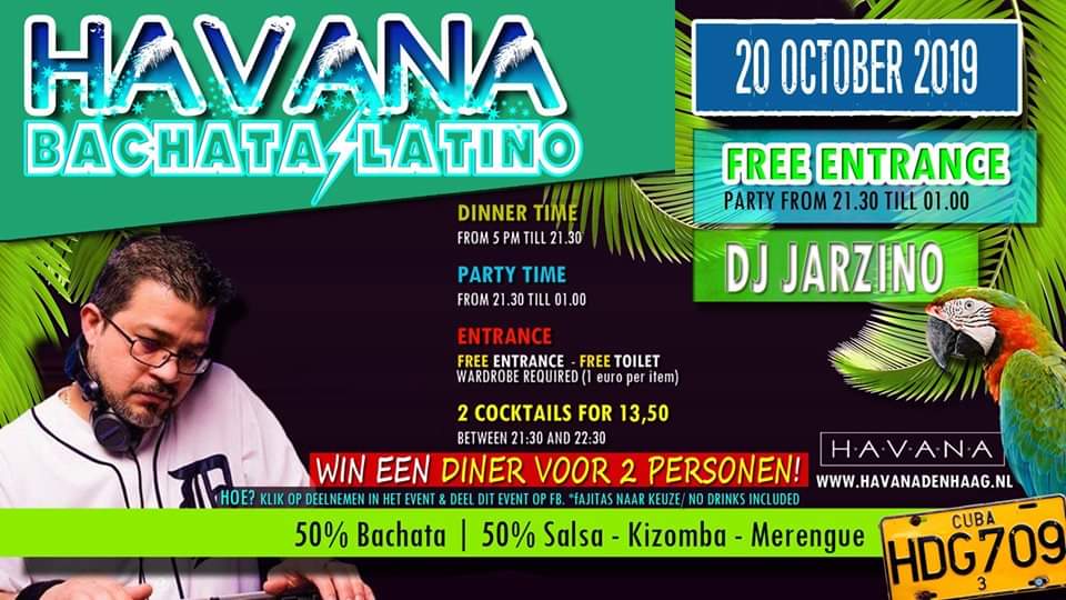 Havana - Bachata & Latino (Gratis Entree) WIN DINER VOOR 2 PERS!