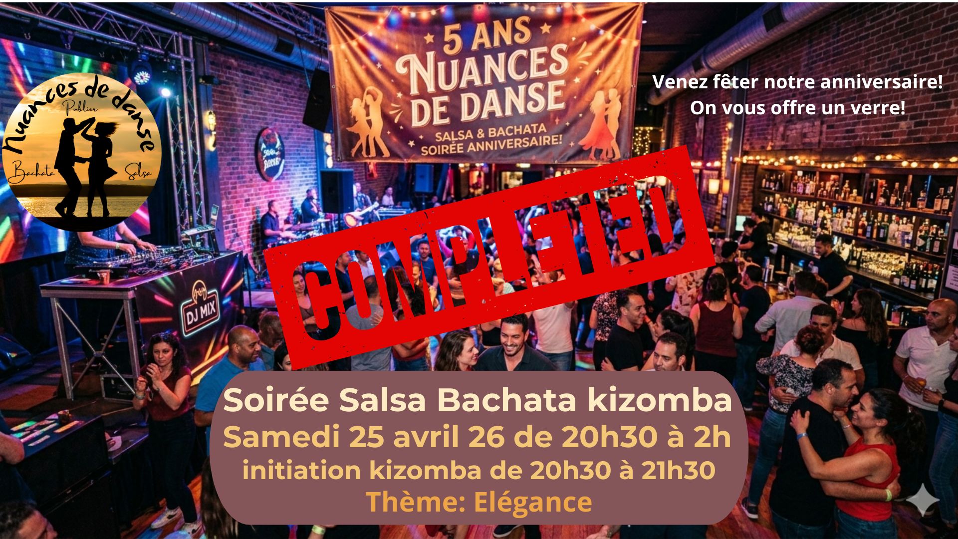 Soirée Salsa Bachata kizomba - 5 ans de Nuances de danse