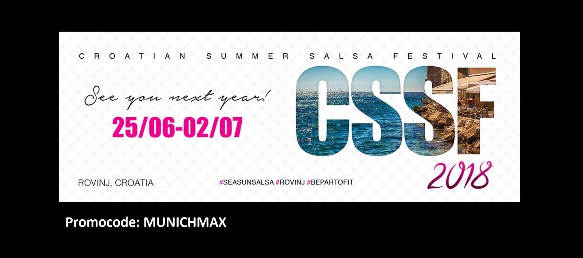 14° Croatian Summer Salsa Festival ! Promocode MunichMax