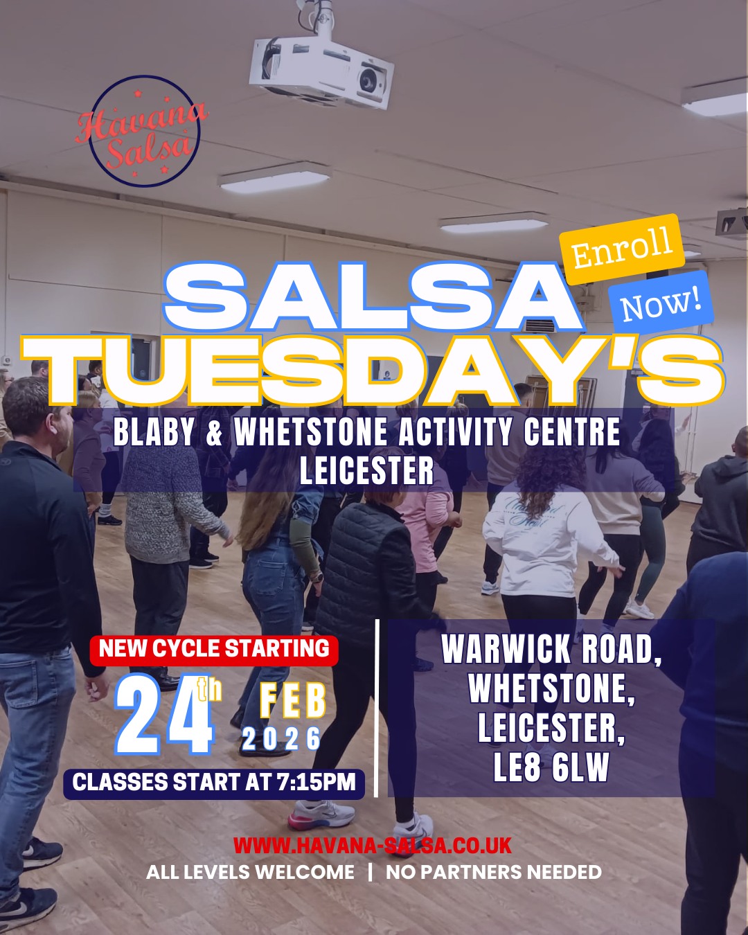Salsa Tuesdays in Leicester New Cycle Starting 24th February 2026