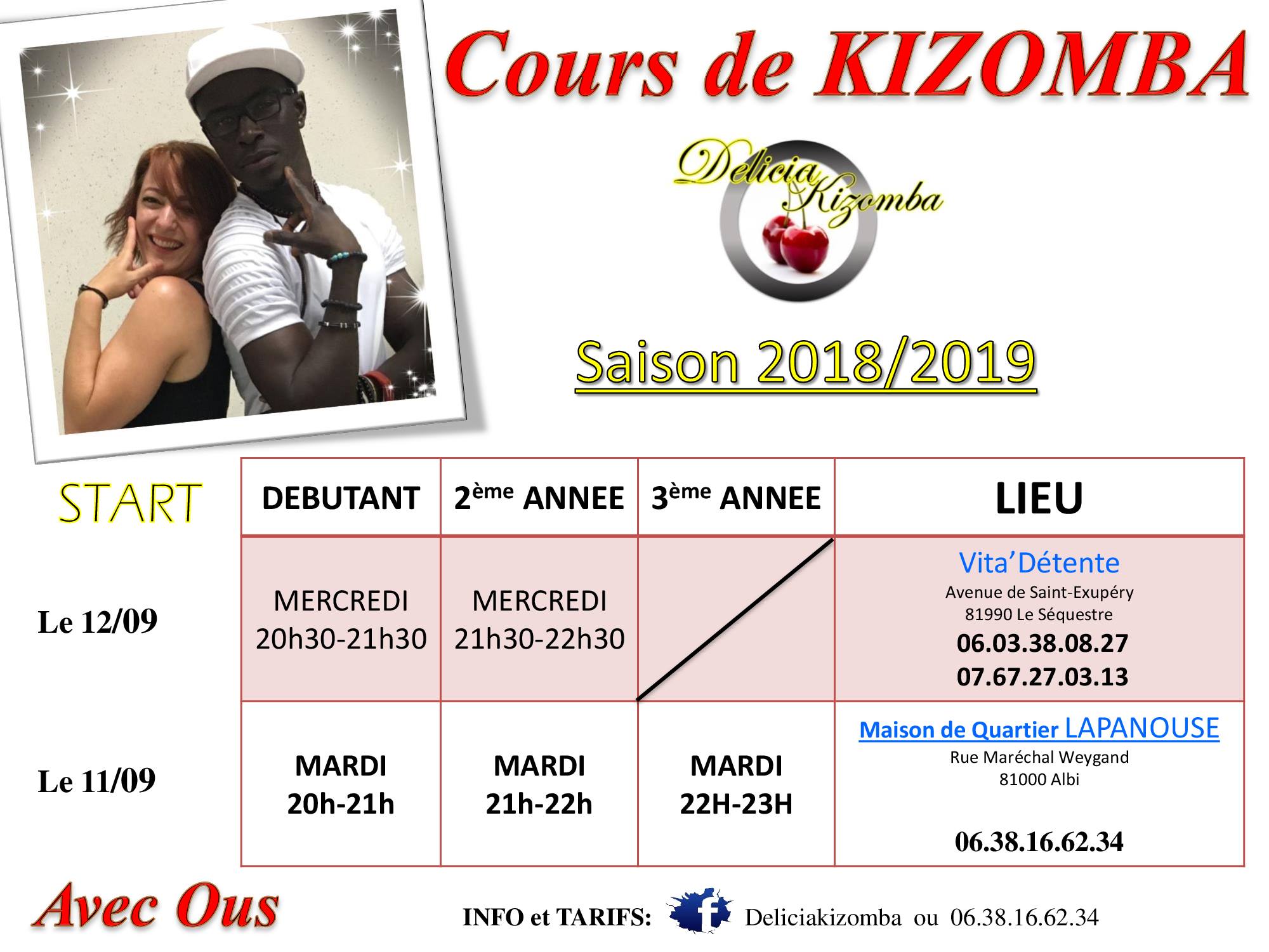 COURS de Kizomba Albi Sequestres Par Délicia Kizomba