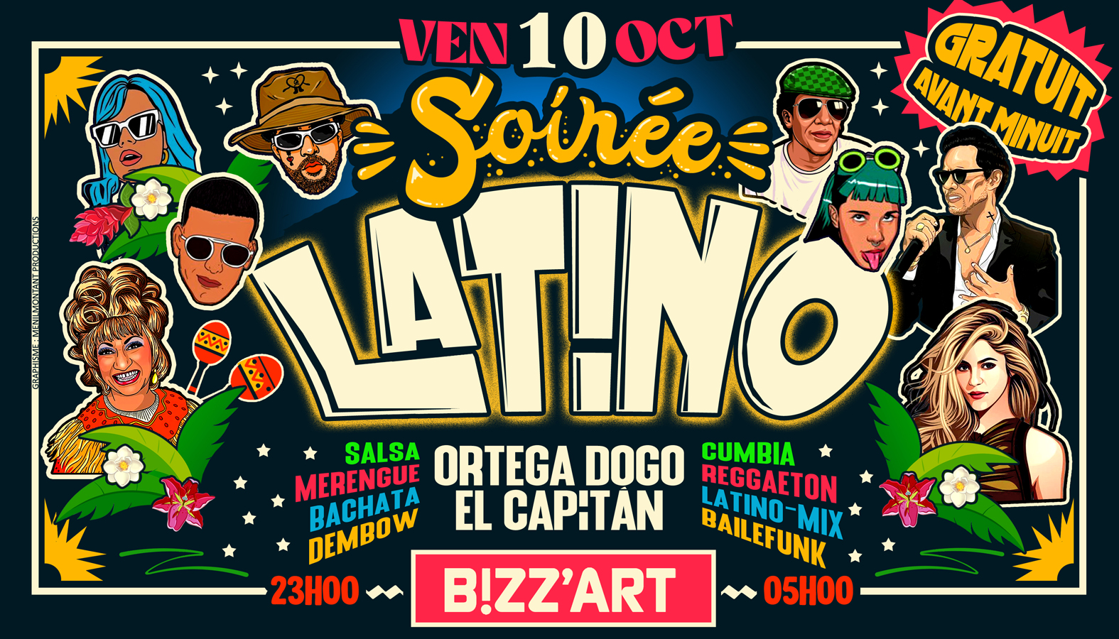 SOiRÉE LATiNO x CANAL ST MARTIN 🌴 Ven.24 Oct.2025 💃🕺 au B!ZZART 🌻 ENTRÉE GRATUITE AV. MiNUiT !!!